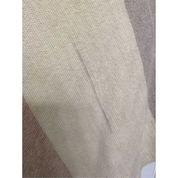 ANTHROPOLOGIE Sweater ONE SIZE Jordan Poncho Color Block Ivory White Pink - Picture 3 of 9